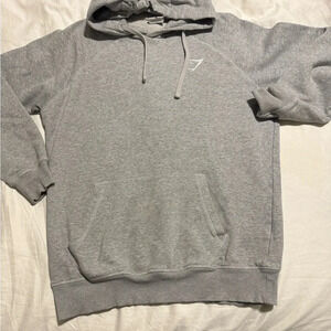 Gymshark Women's Hoodie Medium Grey Cotton Poly Blend Pullover